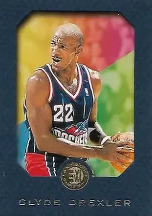 1995-96 SkyBox E-XL - Blue #30 - Clyde Drexler - Houston Rockets