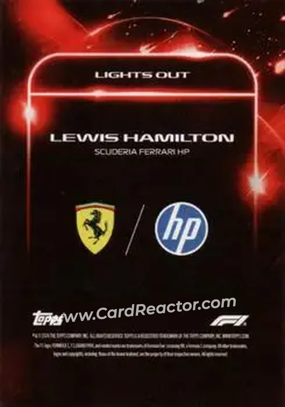 2026 Topps Lights Out Formula 1 #NNO - Lewis Hamilton - Scuderia Ferrari HP - Back