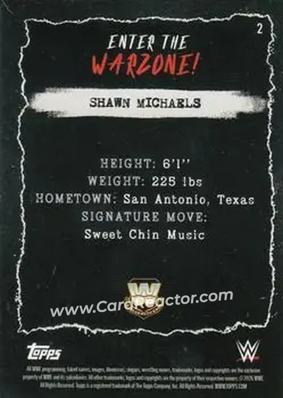 2026 Topps Decades 1990's WWE #2 - Shawn Michaels - Back