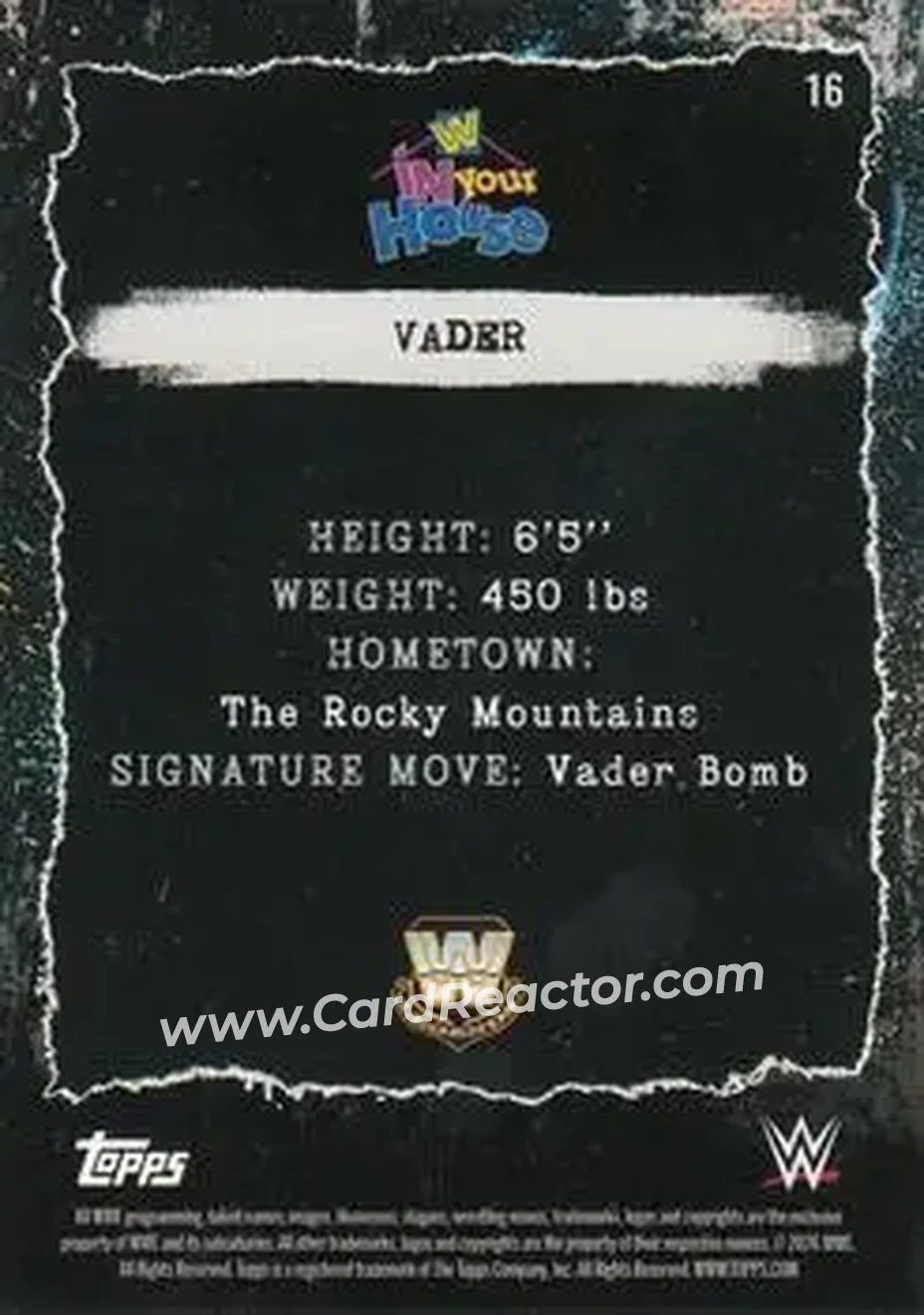 2026 Topps Decades 1990's WWE #16 - Vader - Back