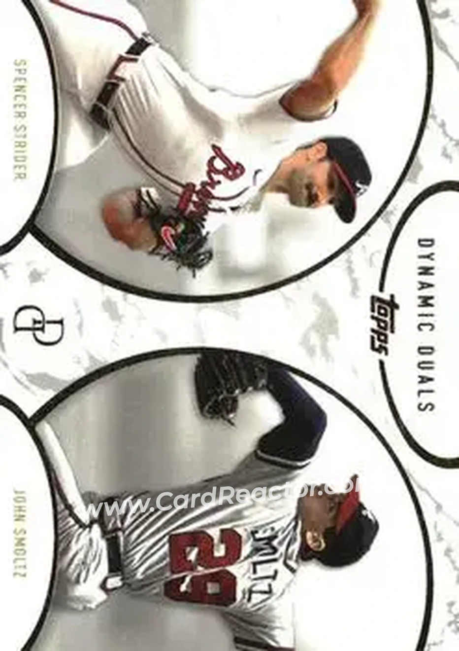 2025 Topps Dynamic Duals #7 - Spencer Strider - John Smoltz - Atlanta Braves - Atlanta Braves - Front 2025 Topps Dynamic Duals #7 - Spencer Strider - John Smoltz - Atlanta Braves - Atlanta Braves - Front