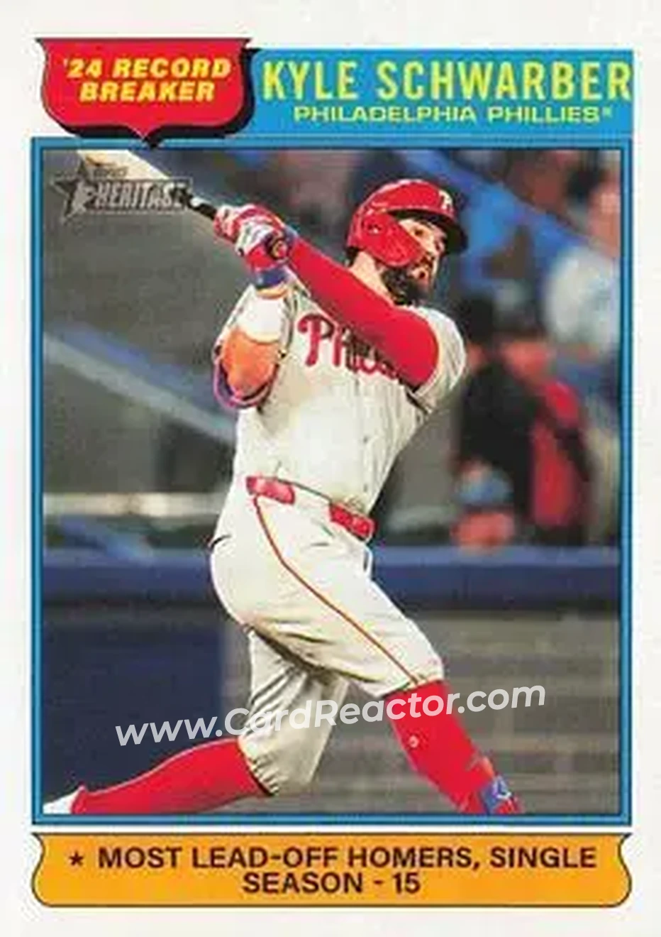 2025 Topps Heritage #2 - Kyle Schwarber - Philadelphia Phillies - Front