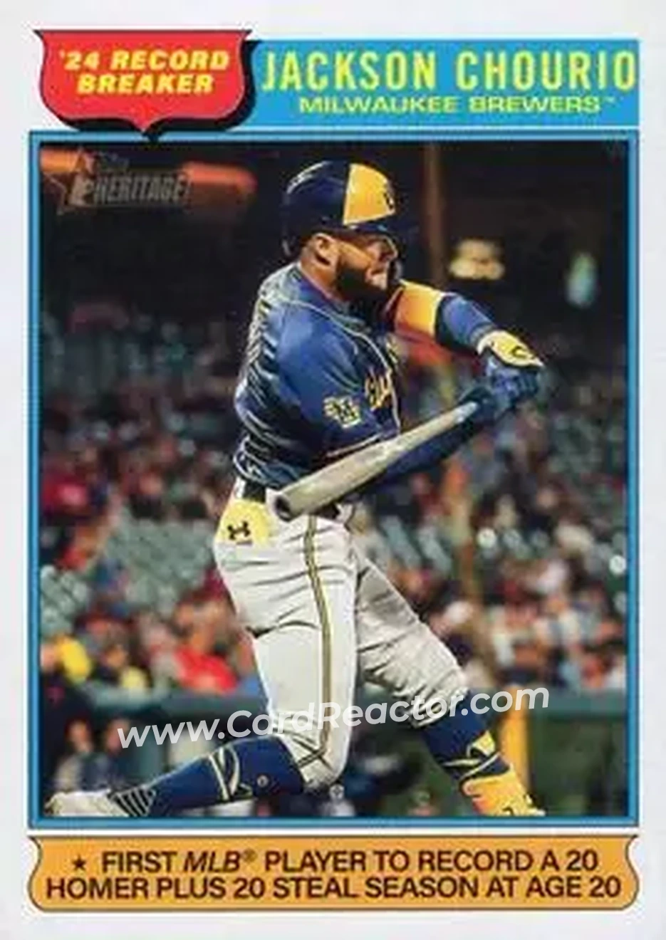 2025 Topps Heritage #5 - Jackson Chourio - Milwaukee Brewers - Front