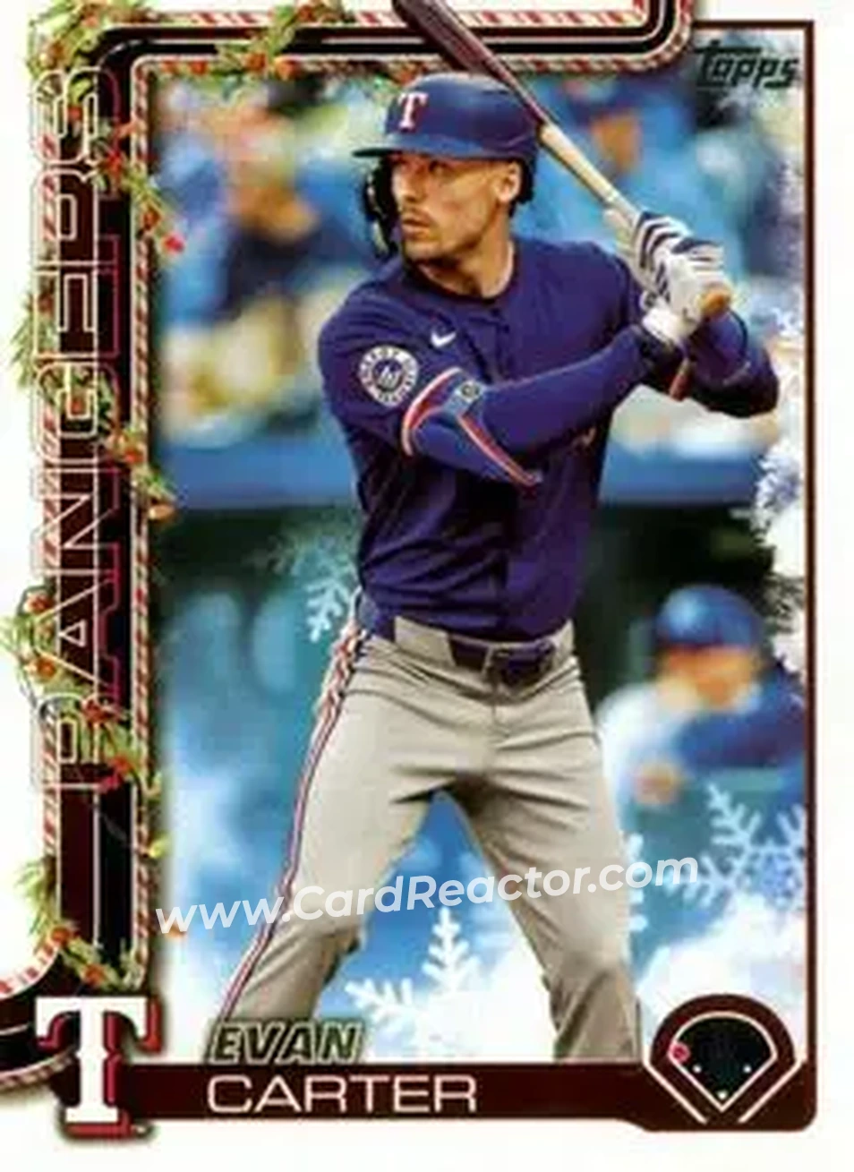 2025 Topps Holiday #H2 - Evan Carter - Texas Rangers - Front
