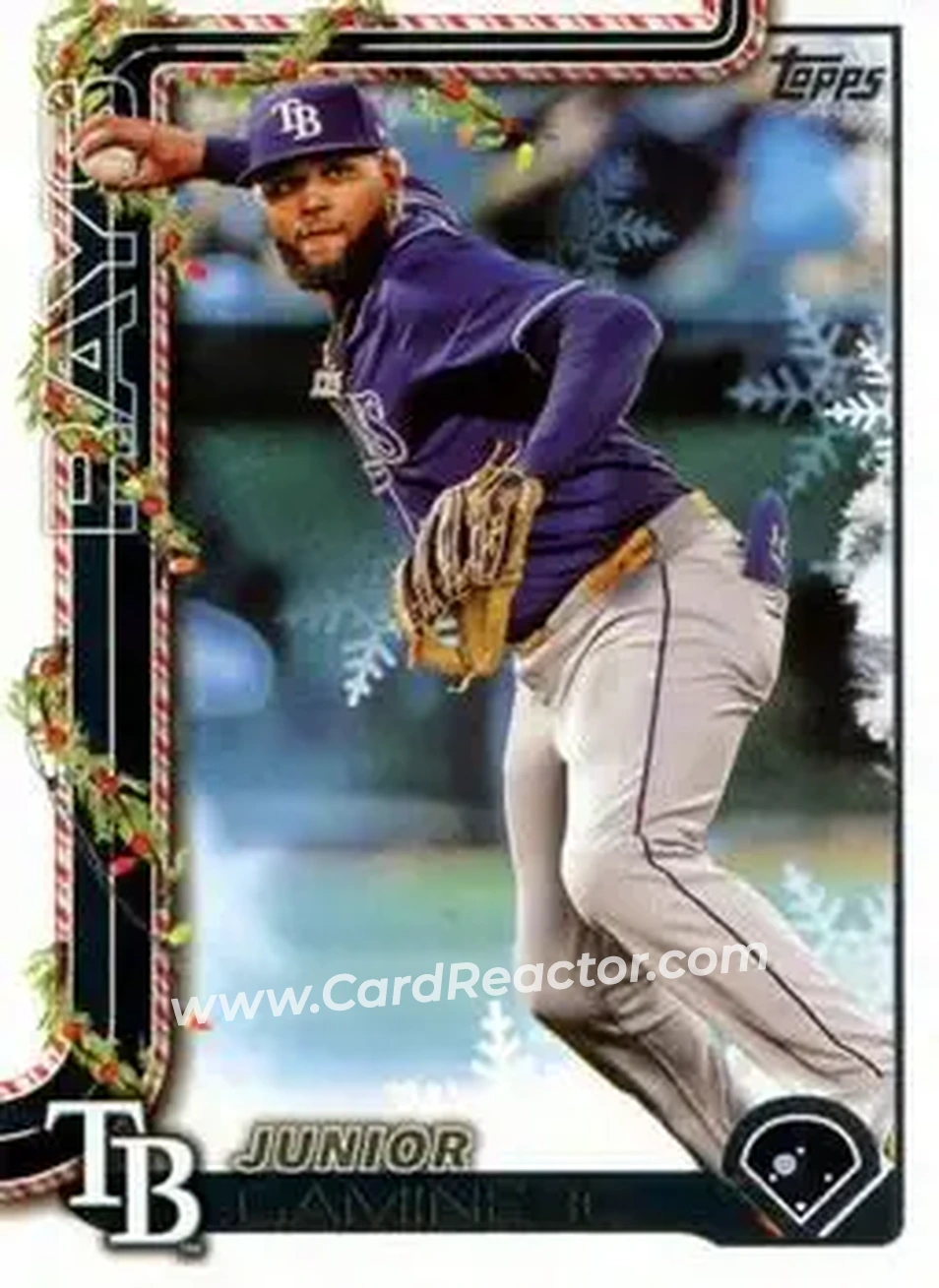2025 Topps Holiday #H3 - Junior Caminero - Tampa Bay Rays - Front