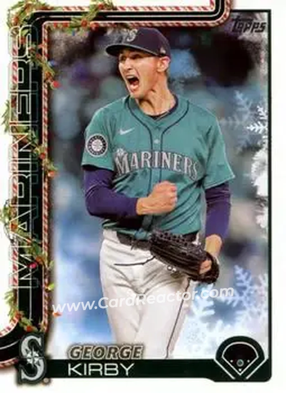 2025 Topps Holiday #H5 - George Kirby - Seattle Mariners - Front