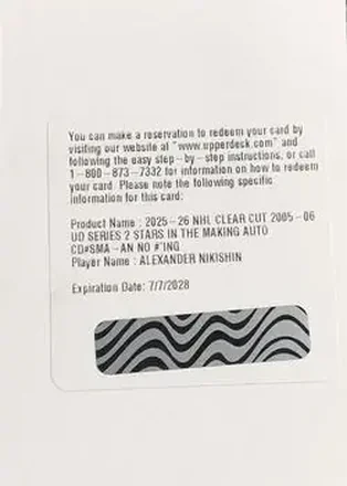 2025-26 Upper Deck Clear Cut #CC-AN - Alexander Nikishin - Carolina Hurricanes