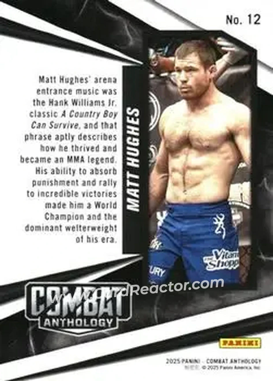 2025 Panini Combat Anthology #12 - Matt Hughes - Back