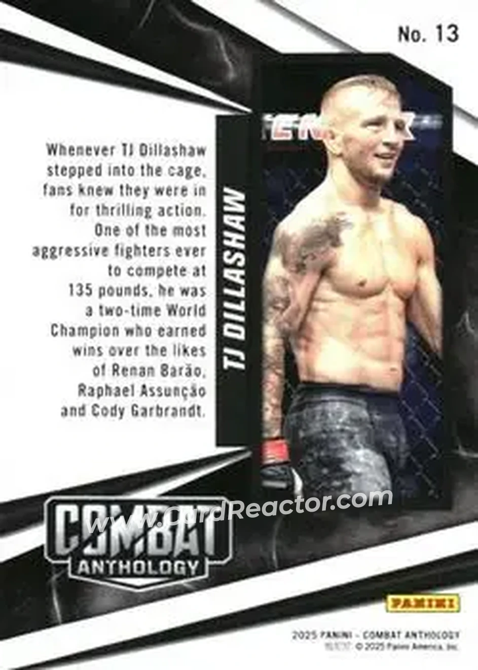 2025 Panini Combat Anthology #13 - TJ Dillashaw - Back