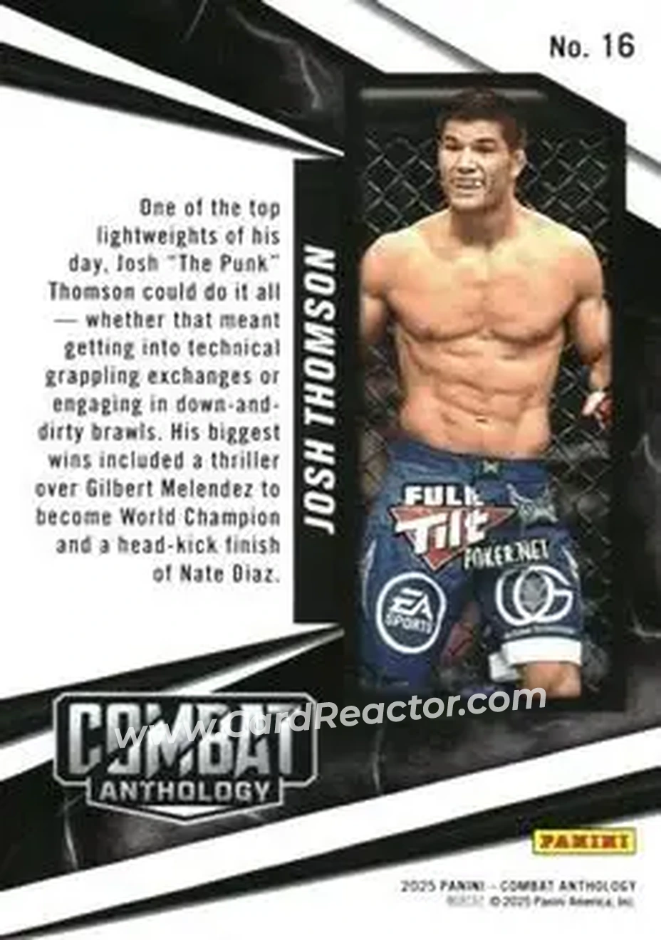 2025 Panini Combat Anthology #16 - Josh Thomson - Back