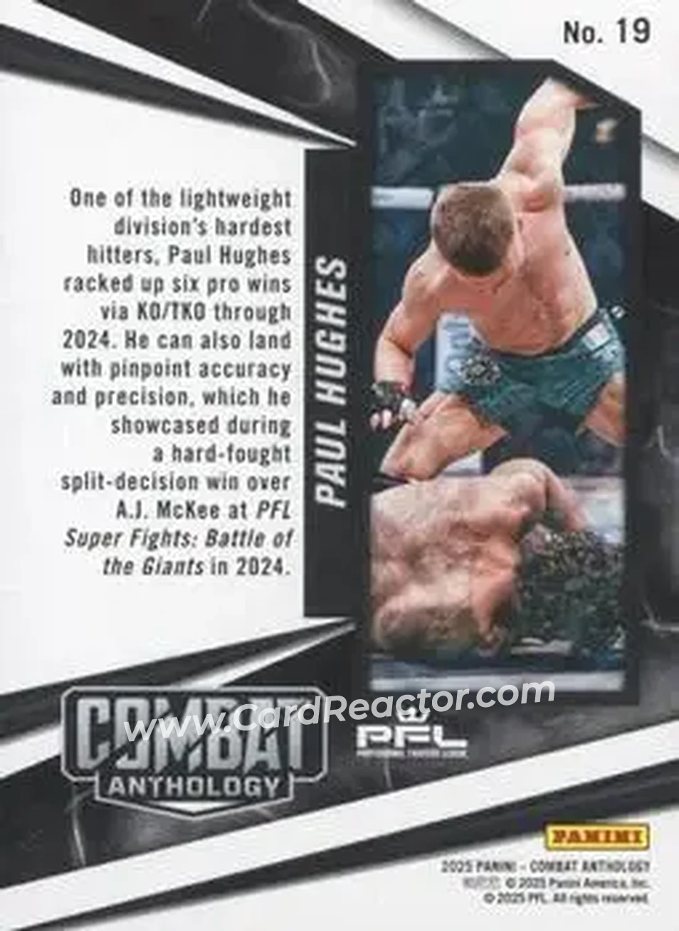 2025 Panini Combat Anthology #19 - Paul Hughes - Back