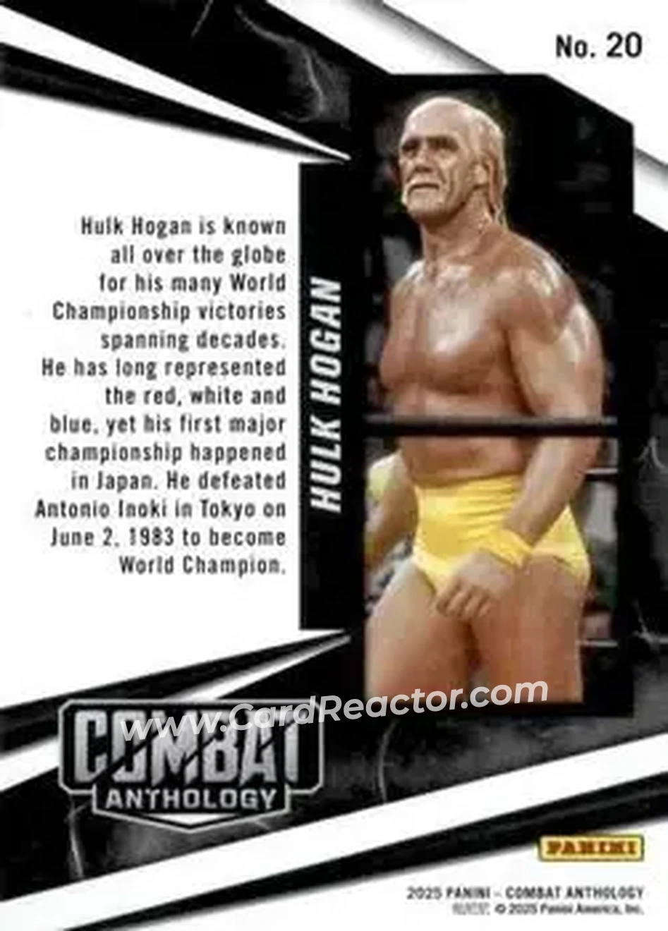 2025 Panini Combat Anthology #20 - Hulk Hogan - Back