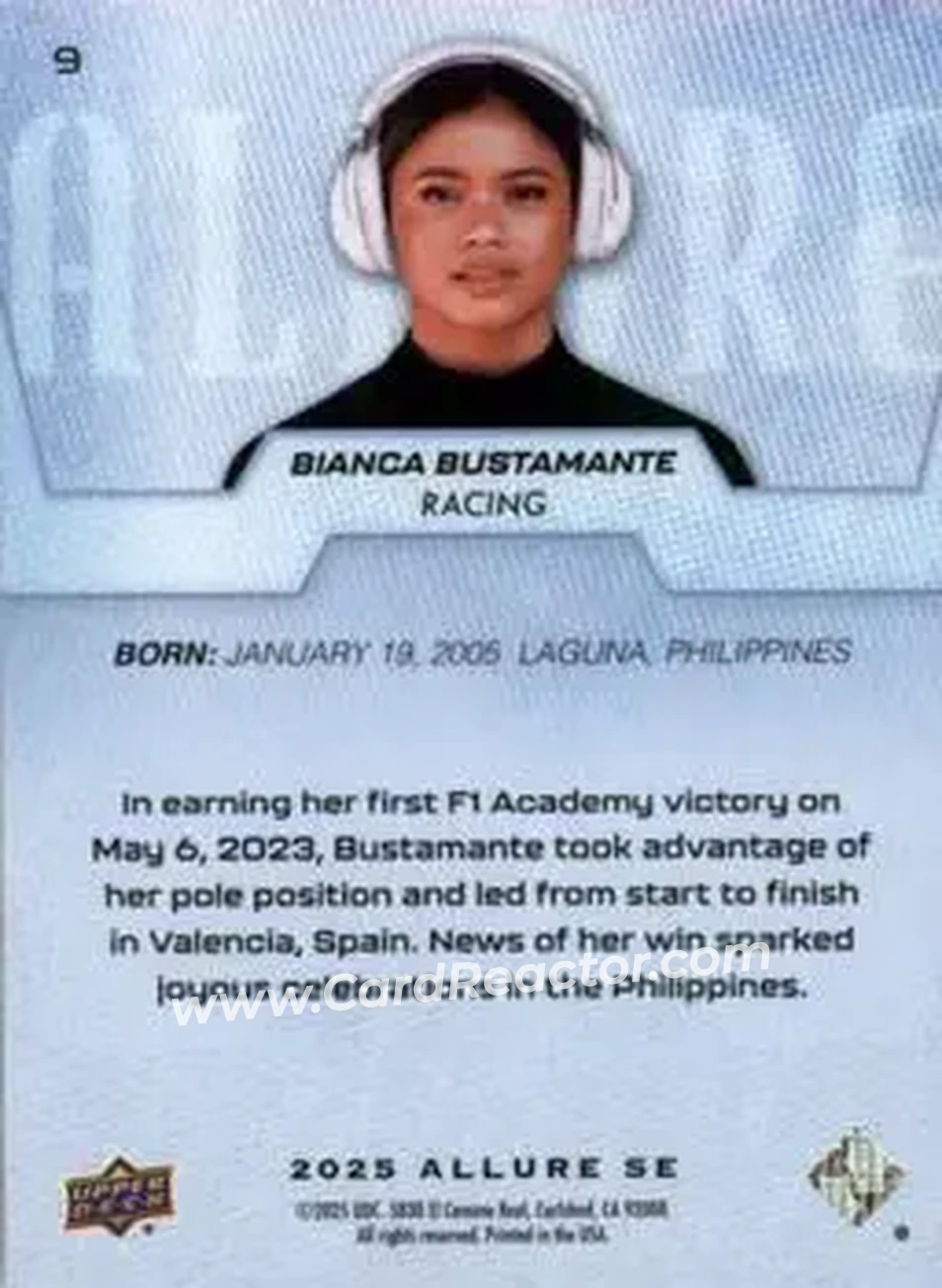 2025 Upper Deck Allure SE #9 - Bianca Bustamante - Back