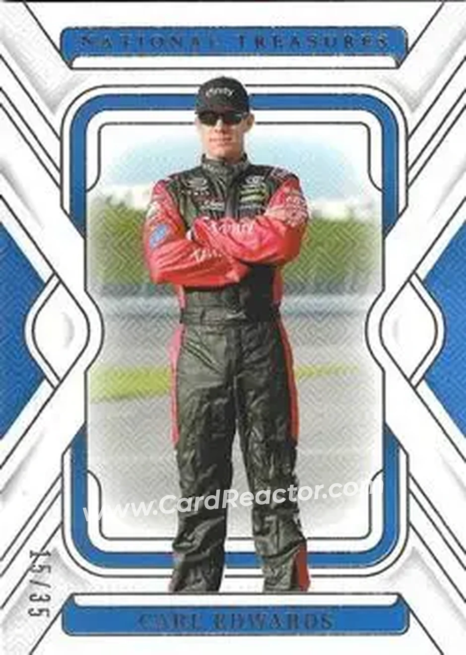 2025 Panini National Treasures #18 - Carl Edwards - Joe Gibbs Racing - Front