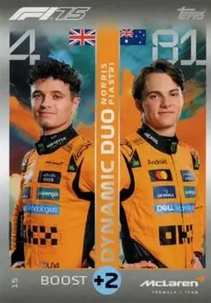 2025 Topps Turbo Attax F1 #15 - Lando Norris - Oscar Piastri DD - McLaren F1 - McLaren F1