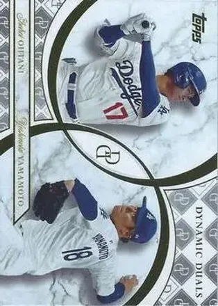 2024 Topps Dynamic Duals #1 - Shohei Ohtani - Yoshinobu Yamamoto - Los Angeles Dodgers - Los Angeles Dodgers