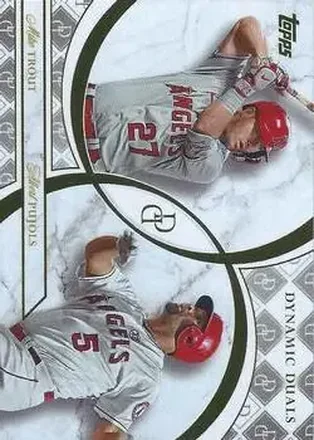 2024 Topps Dynamic Duals #5 - Mike Trout - Albert Pujols - Los Angeles Angels - Los Angeles Angels
