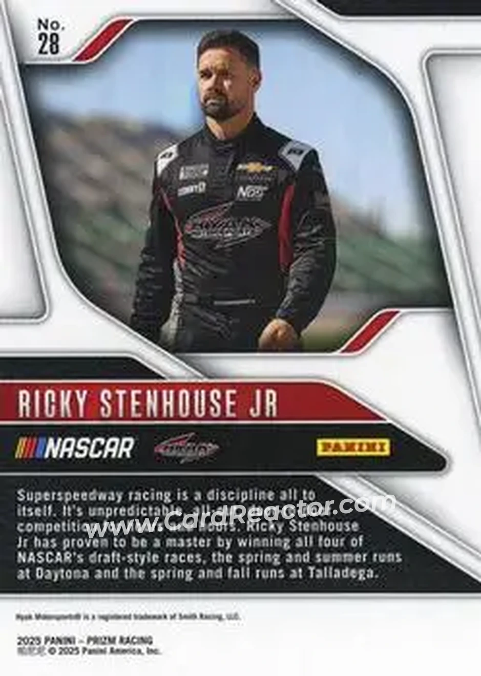 2025 Panini Prizm #28 - Ricky Stenhouse Jr. - HYAK Motorsports - Back