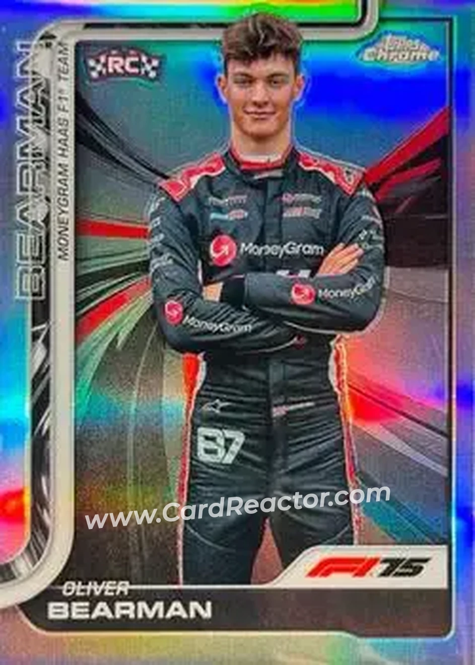 2025 Topps Chrome Formula 1 #14b - Oliver Bearman - MoneyGram Haas F1 Team - Front
