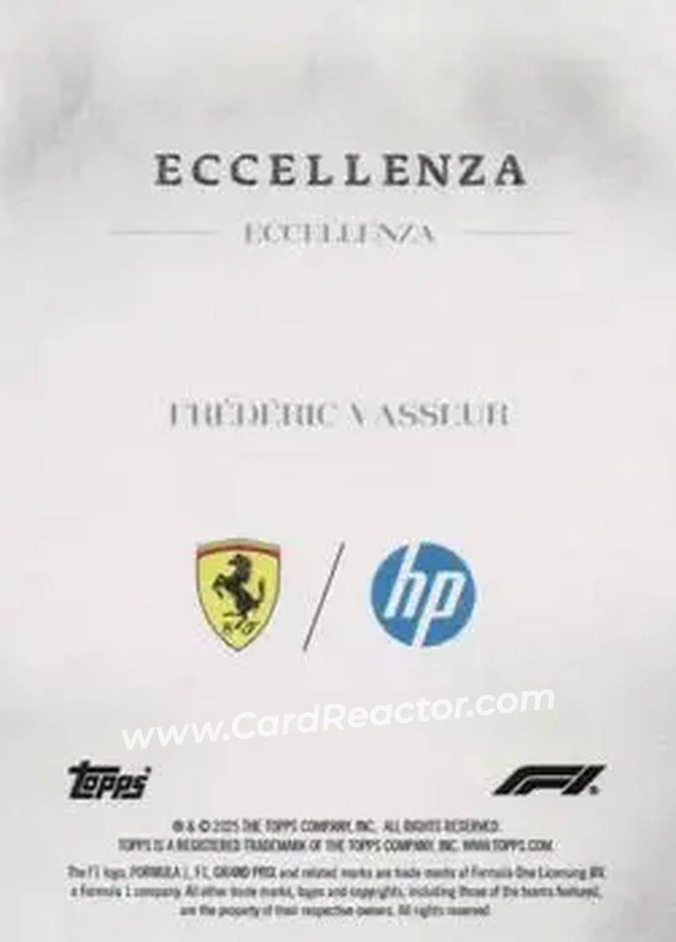 2025 Topps Eccellenza Formula 1 #NNO - Frédéric Vasseur - Scuderia Ferrari HP - Back