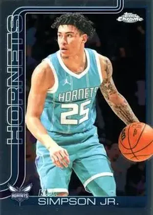2025-26 Topps Chrome #45 - KJ Simpson Jr. - Charlotte Hornets