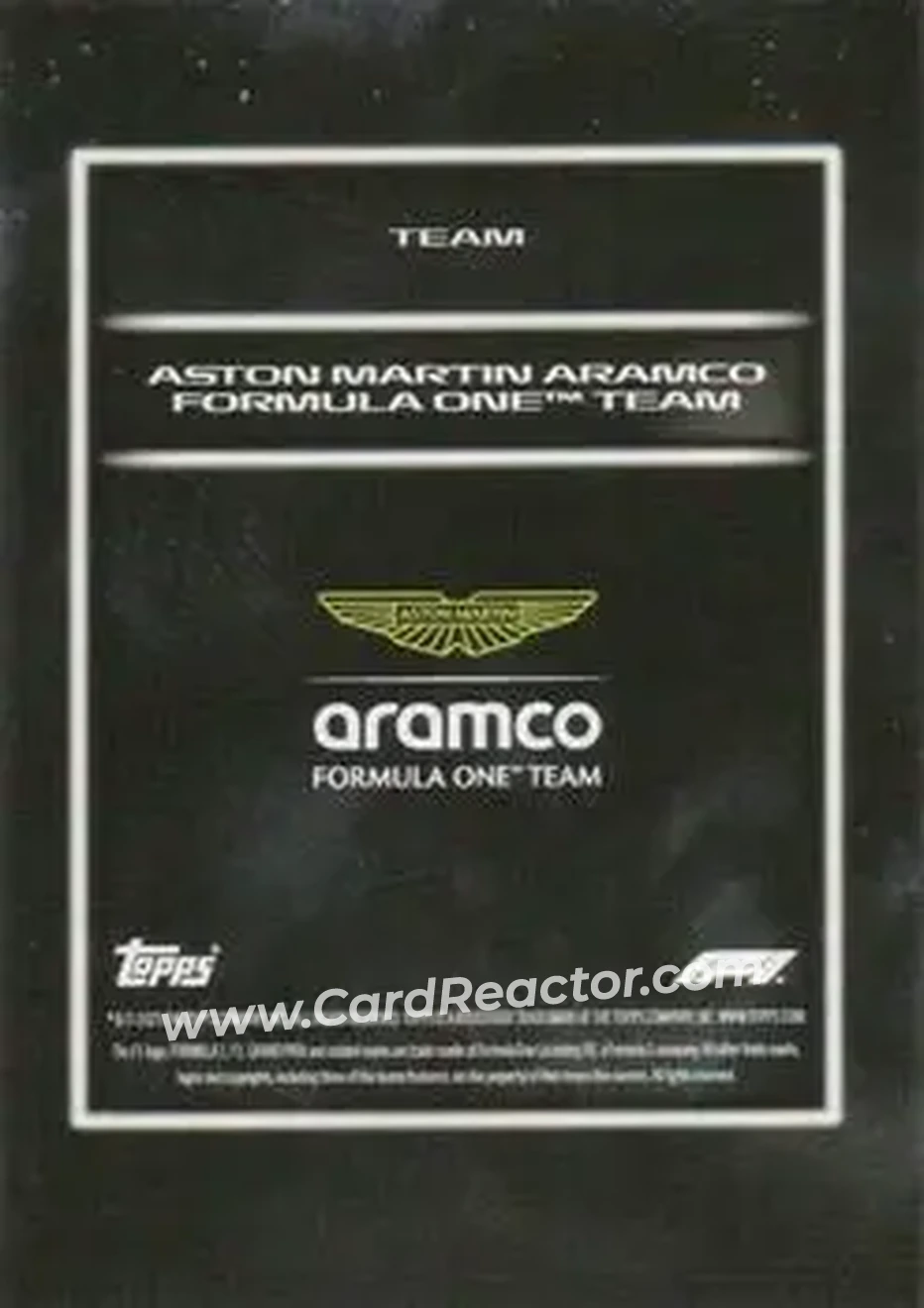 2025 Topps Lights Out Formula 1 #NNO - Aston Martin Aramco Formula One Team - Aston Martin Aramco Formula One Team - Back 2025 Topps Lights Out Formula 1 #NNO - Aston Martin Aramco Formula One Team - Aston Martin Aramco Formula One Team - Back