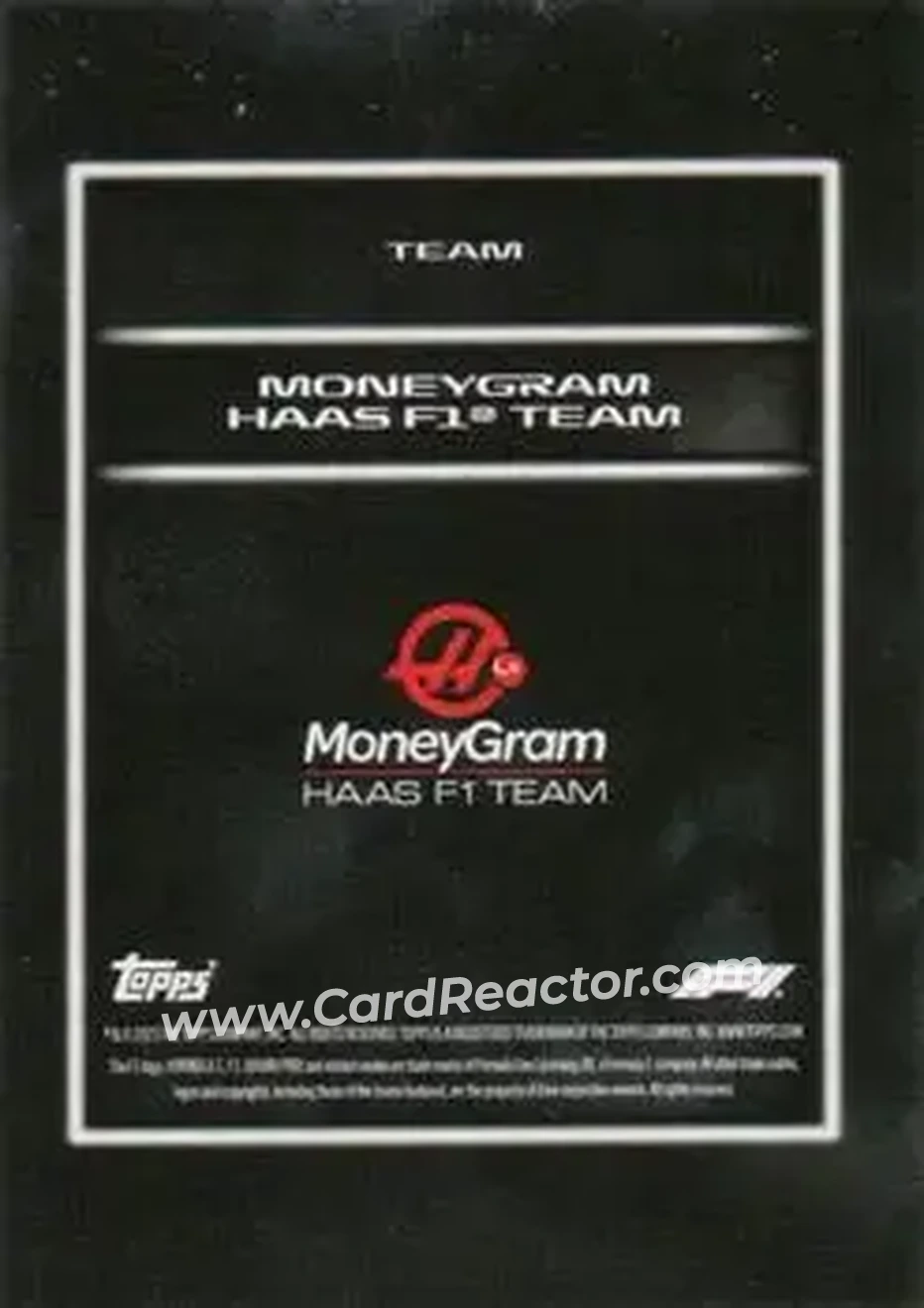 2025 Topps Lights Out Formula 1 #NNO - MoneyGram Haas F1 Team - MoneyGram Haas F1 Team - Back