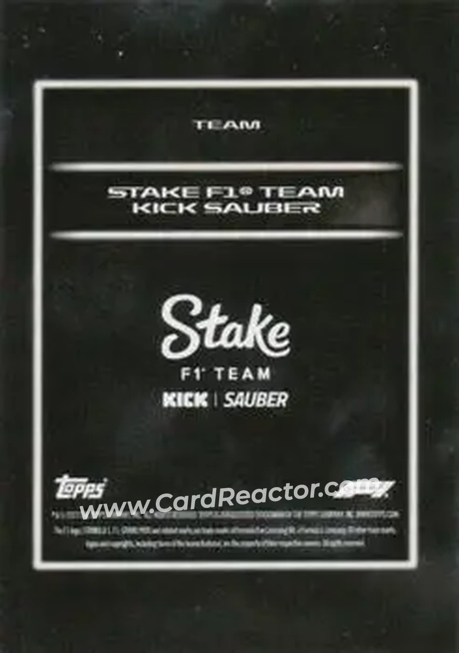 2025 Topps Lights Out Formula 1 #NNO - Stake F1 Team KICK Sauber - Stake F1 Team KICK Sauber - Back
