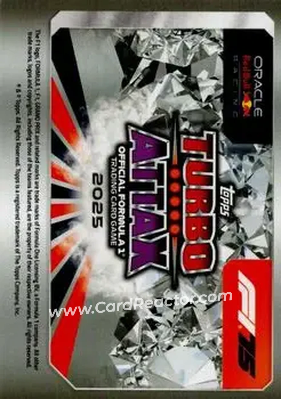 2025 Topps Turbo Attax F1 #28 - Oracle Red Bull Racing - Oracle Red Bull Racing - Back