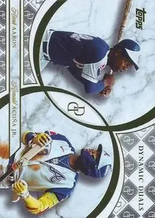 2024 Topps Dynamic Duals #17 - Hank Aaron - Ronald Acuña - Atlanta Braves - Atlanta Braves