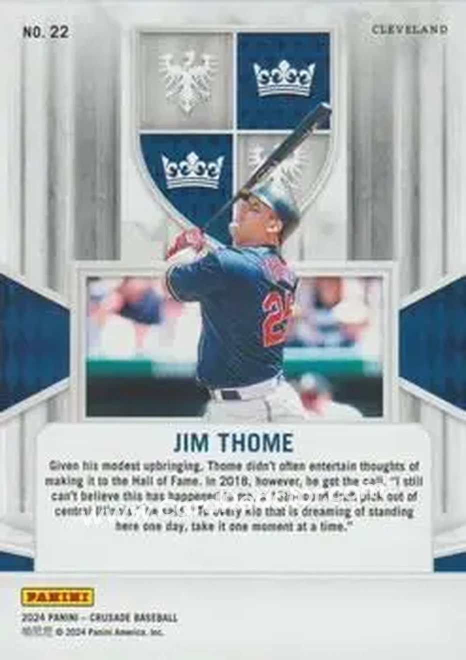 2024 Panini Crusade #22 - Jim Thome - Cleveland Indians - Back 2024 Panini Crusade #22 - Jim Thome - Cleveland Indians - Back