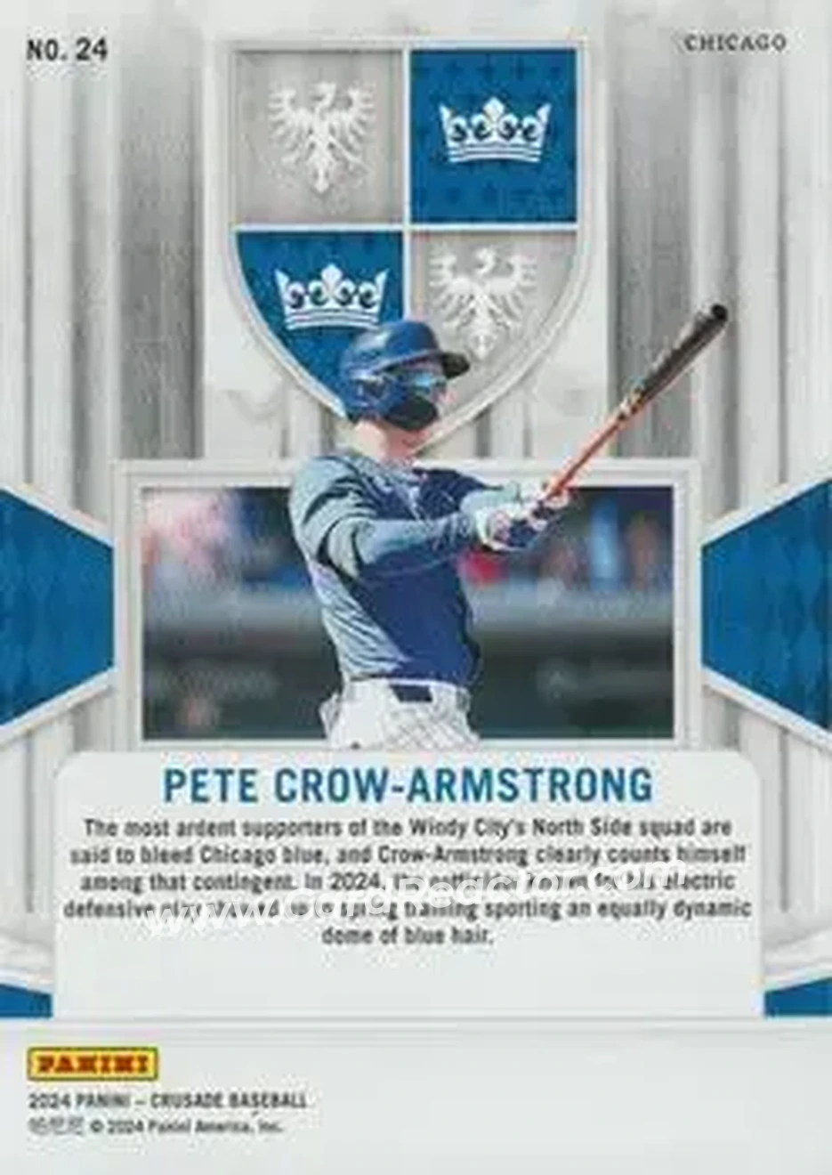 2024 Panini Crusade #24 - Pete Crow-Armstrong - Chicago Cubs - Back