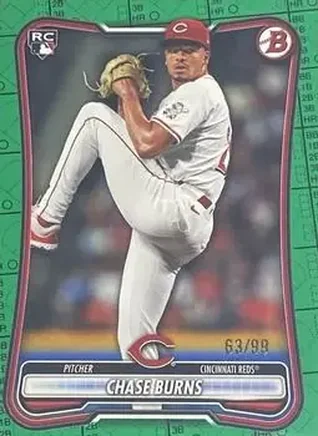 2026 Bowman - Green Pattern #3 - Chase Burns - Cincinnati Reds