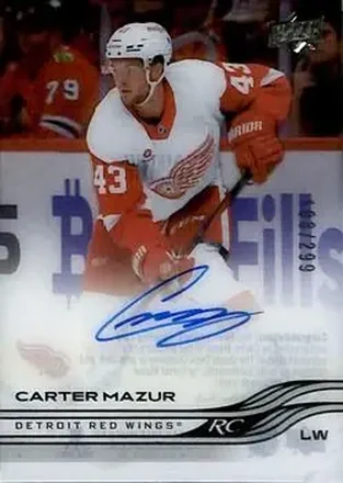 2025-26 Upper Deck Clear Cut #CC-MZ - Carter Mazur - Detroit Red Wings