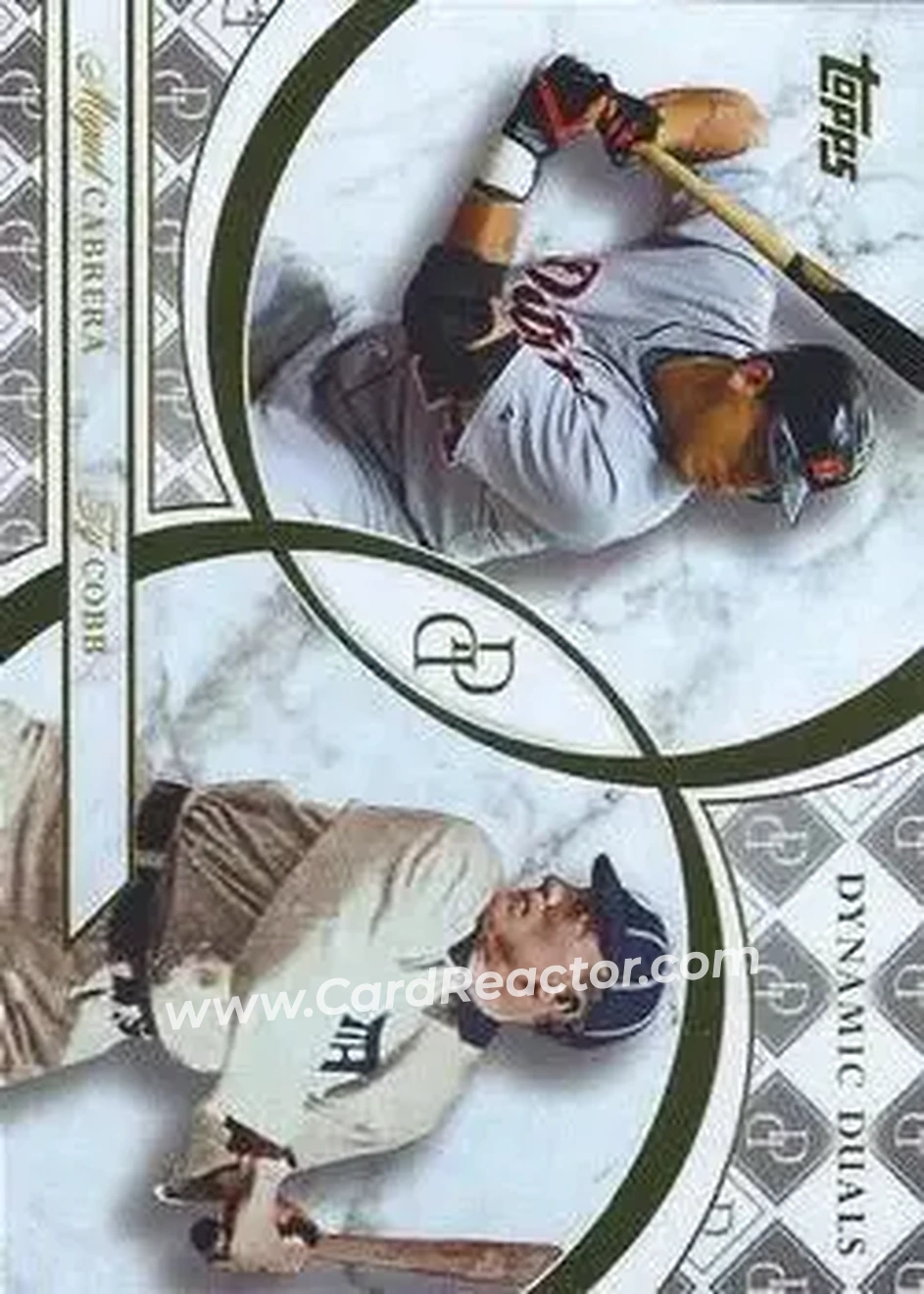 2024 Topps Dynamic Duals #34 - Miguel Cabrera - Ty Cobb - Detroit Tigers - Detroit Tigers - Front 2024 Topps Dynamic Duals #34 - Miguel Cabrera - Ty Cobb - Detroit Tigers - Detroit Tigers - Front