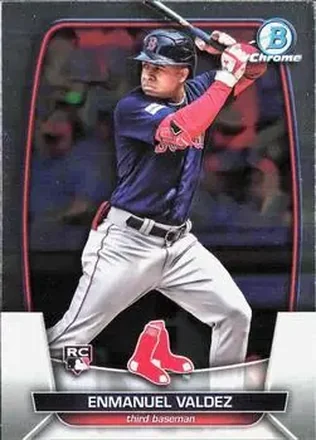 2023 Bowman Chrome #9 - Enmanuel Valdez - Boston Red Sox