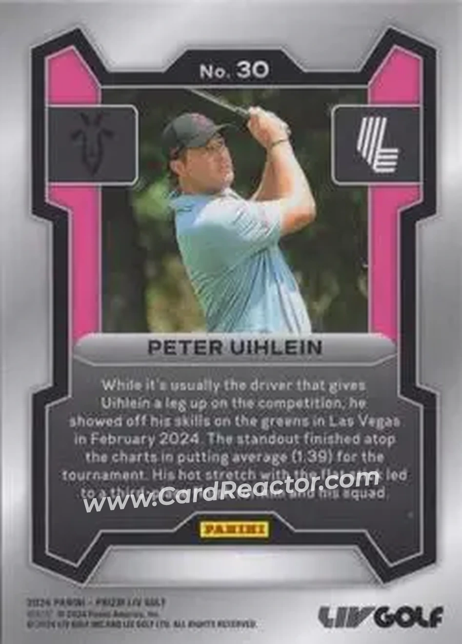 2024 Panini Prizm LIV #30 - Peter Uihlein - Back