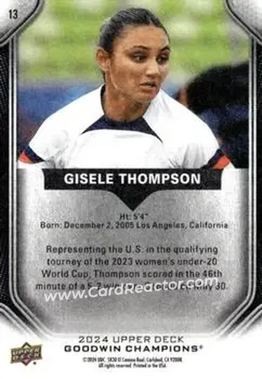 2024 Upper Deck Goodwin Champions #13 - Gisele Thompson - Back