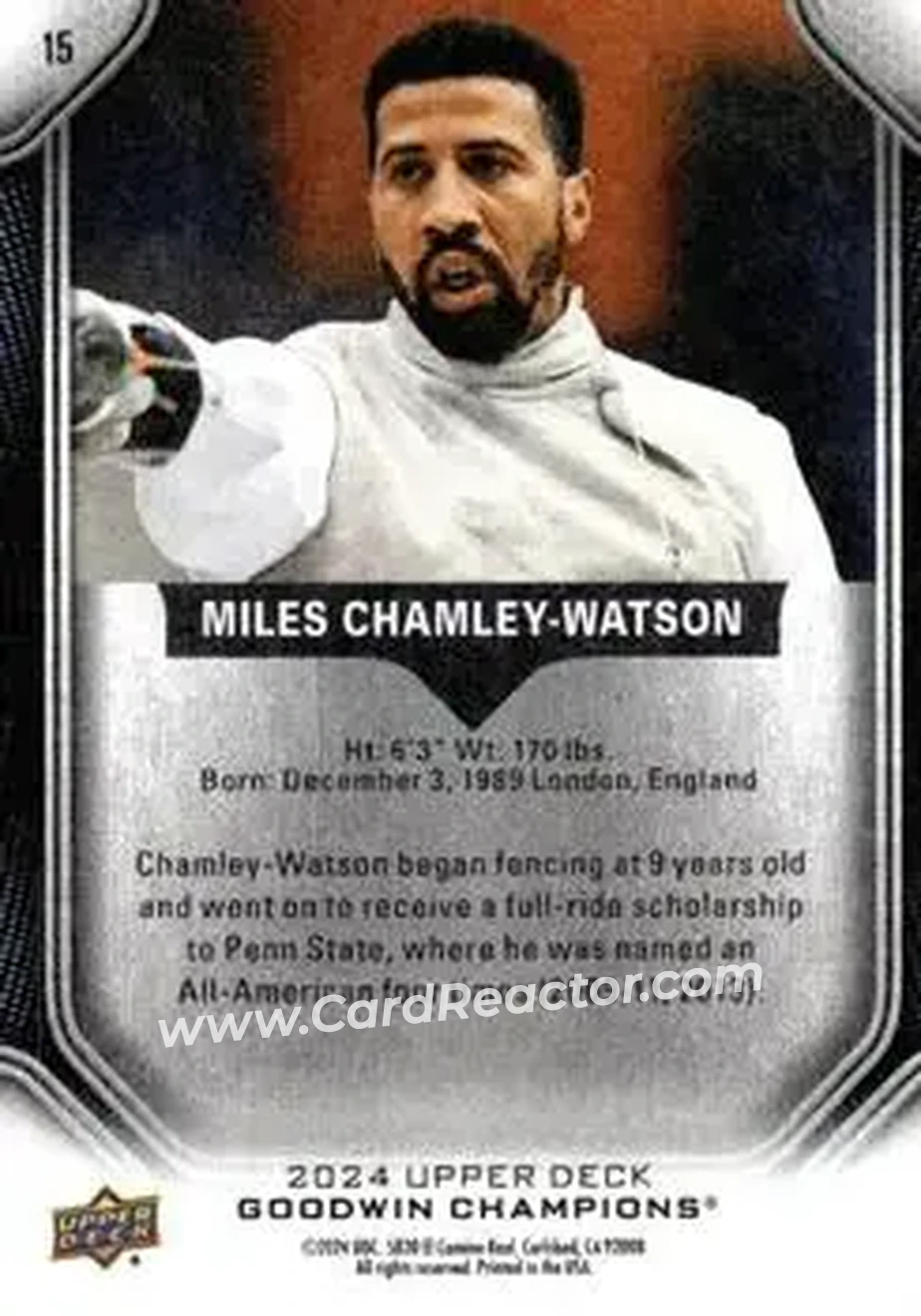 2024 Upper Deck Goodwin Champions #15 - Miles Chamley-Watson - Back