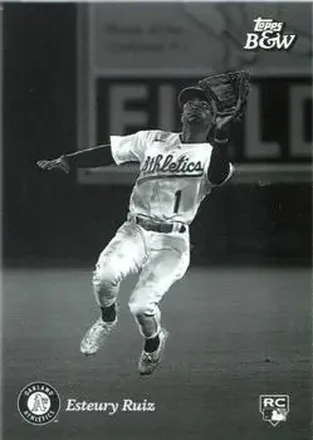 2023 Topps Black & White #3 - Esteury Ruiz - Oakland Athletics