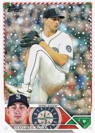 2023 Topps Holiday #H3 - George Kirby - Seattle Mariners