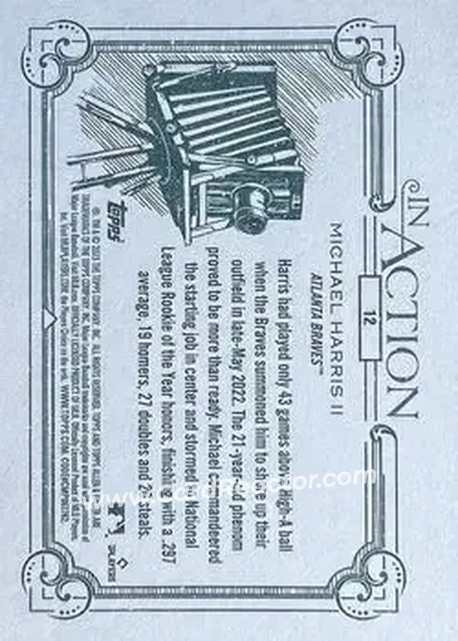 2023 Topps Allen & Ginter #12b - Michael Harris II - Atlanta Braves - Back