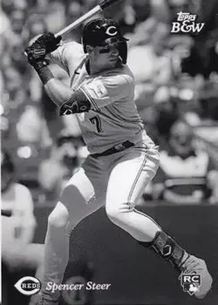 2023 Topps Black & White #11 - Spencer Steer - Cincinnati Reds