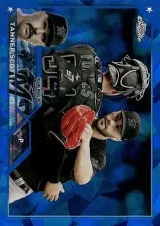 2023 Topps Chrome Sapphire Edition #18 - Tanner Scott - Miami Marlins