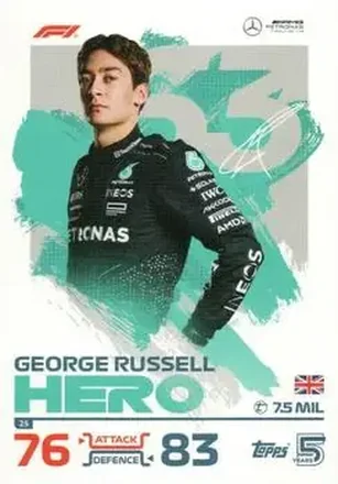 2024 Topps Turbo Attax F1 #25 - George Russell - Mercedes-AMG Petronas Formula One Team