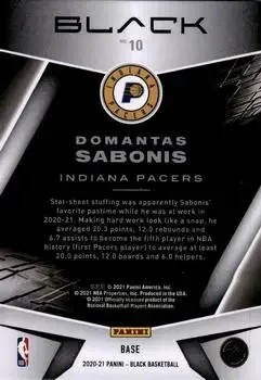 Back of Domantas Sabonis