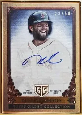 2023 Topps Gilded Collection - Gallery of Gold Autographs #GOG-DP - Dustin Pedroia - Boston Red Sox