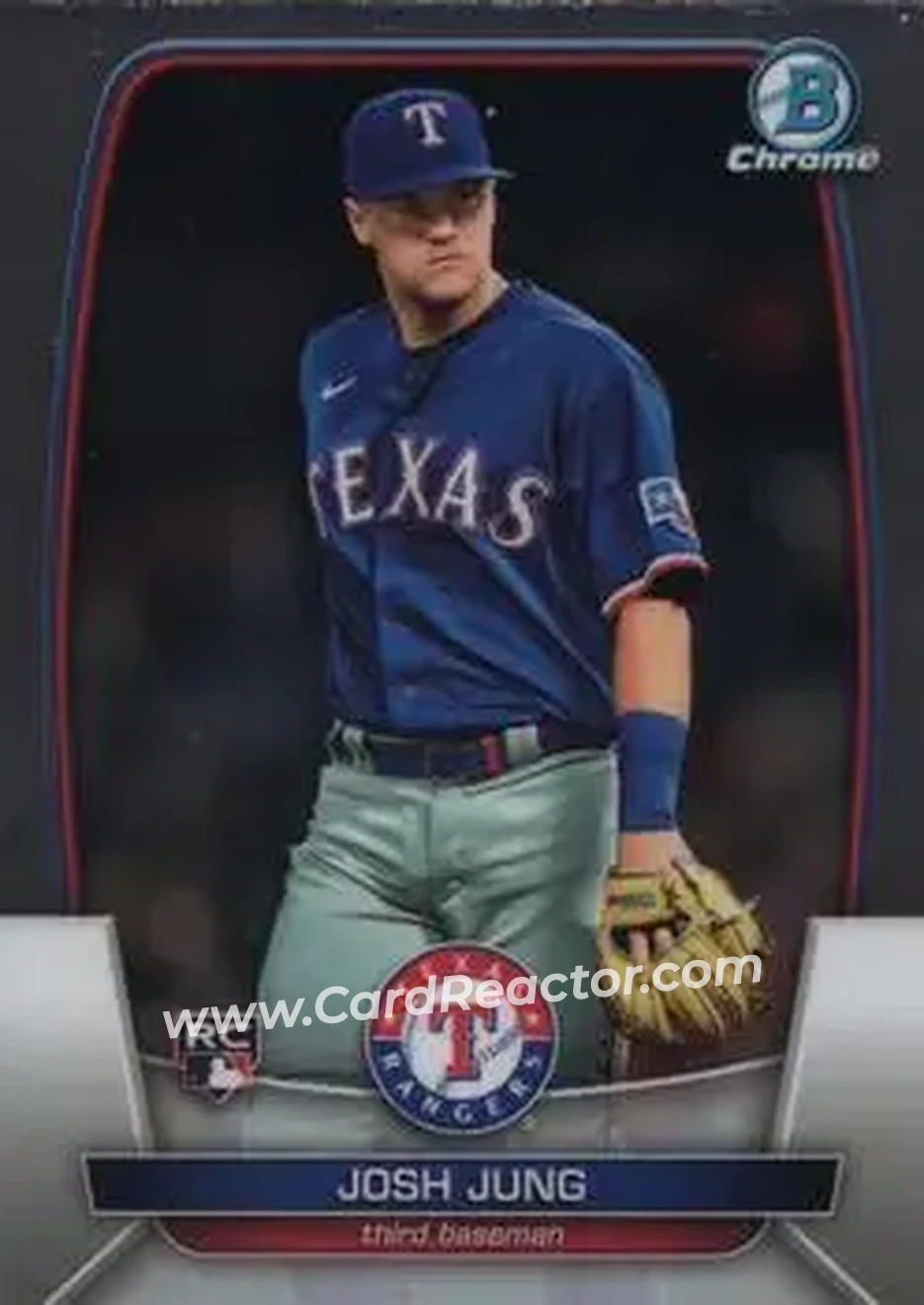 2023 Bowman Chrome #21 - Josh Jung - Texas Rangers - Front 2023 Bowman Chrome #21 - Josh Jung - Texas Rangers - Front