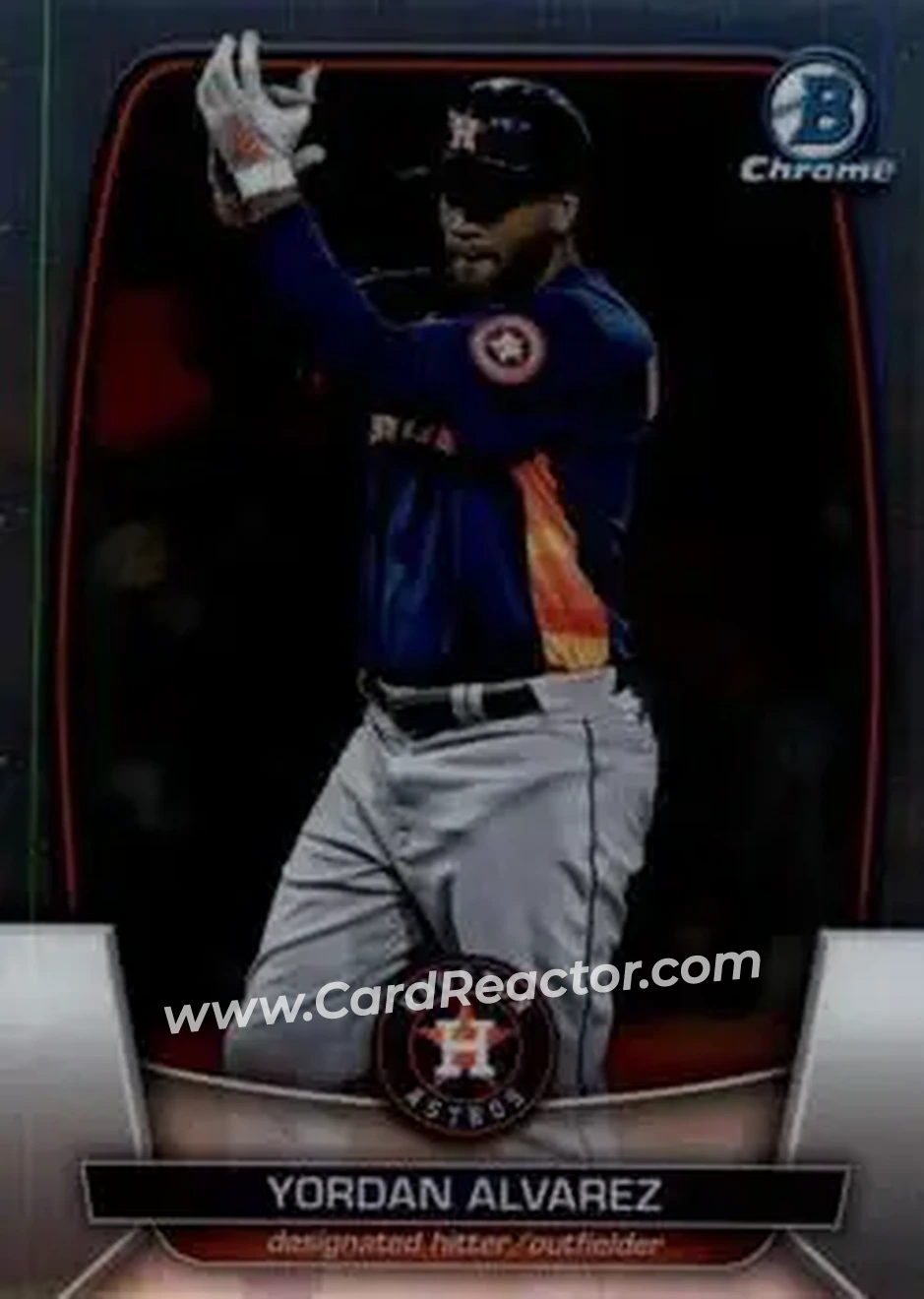 2023 Bowman Chrome #25 - Yordan Alvarez - Houston Astros - Front 2023 Bowman Chrome #25 - Yordan Alvarez - Houston Astros - Front