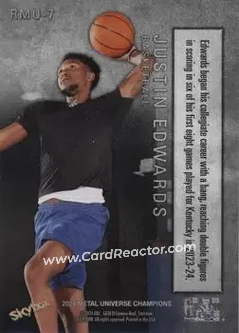 2024 SkyBox Metal Universe Champions - 1999-00 Retro #RMU-7 - Justin Edwards - Back